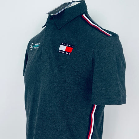Team Issue Mercedes AMG Petronas Formula One Team Polo Shirt-Tommy Hilfiger Grey - Pit-Lane Motorsport