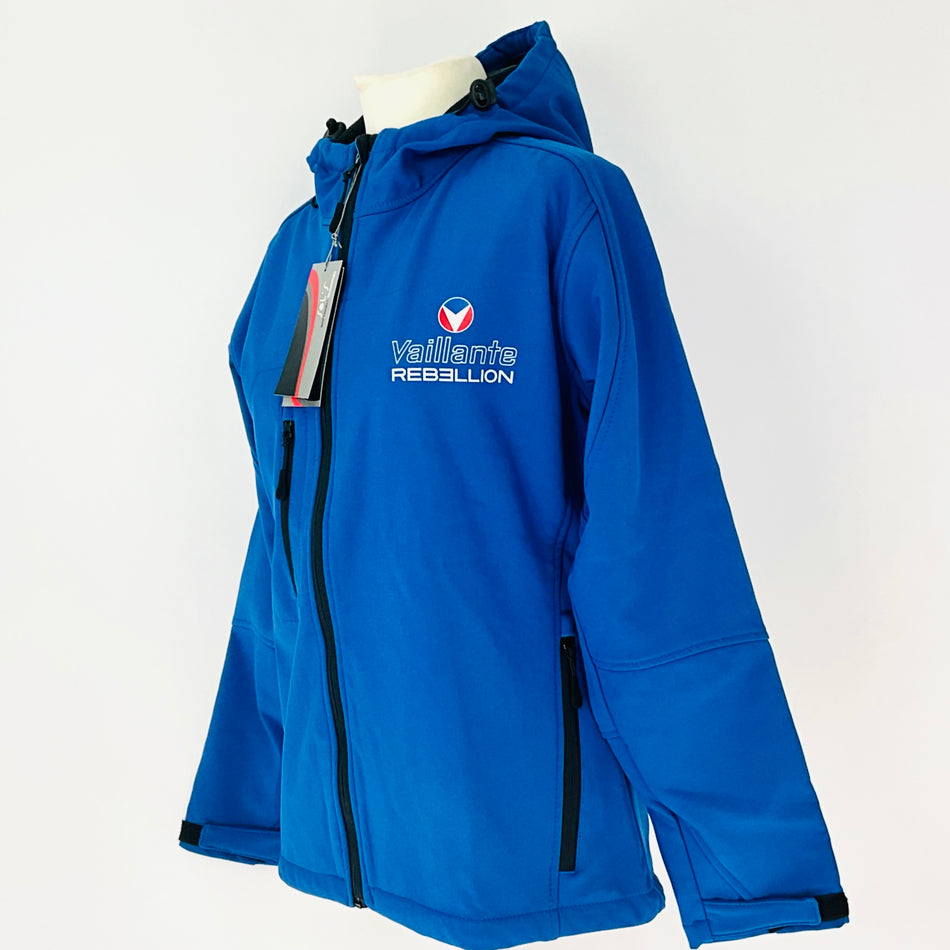 Women's Vaillante Rebellion Racing Team LMP1 Team Issue Hooded Soft Shell Jacket Blue-Brand New