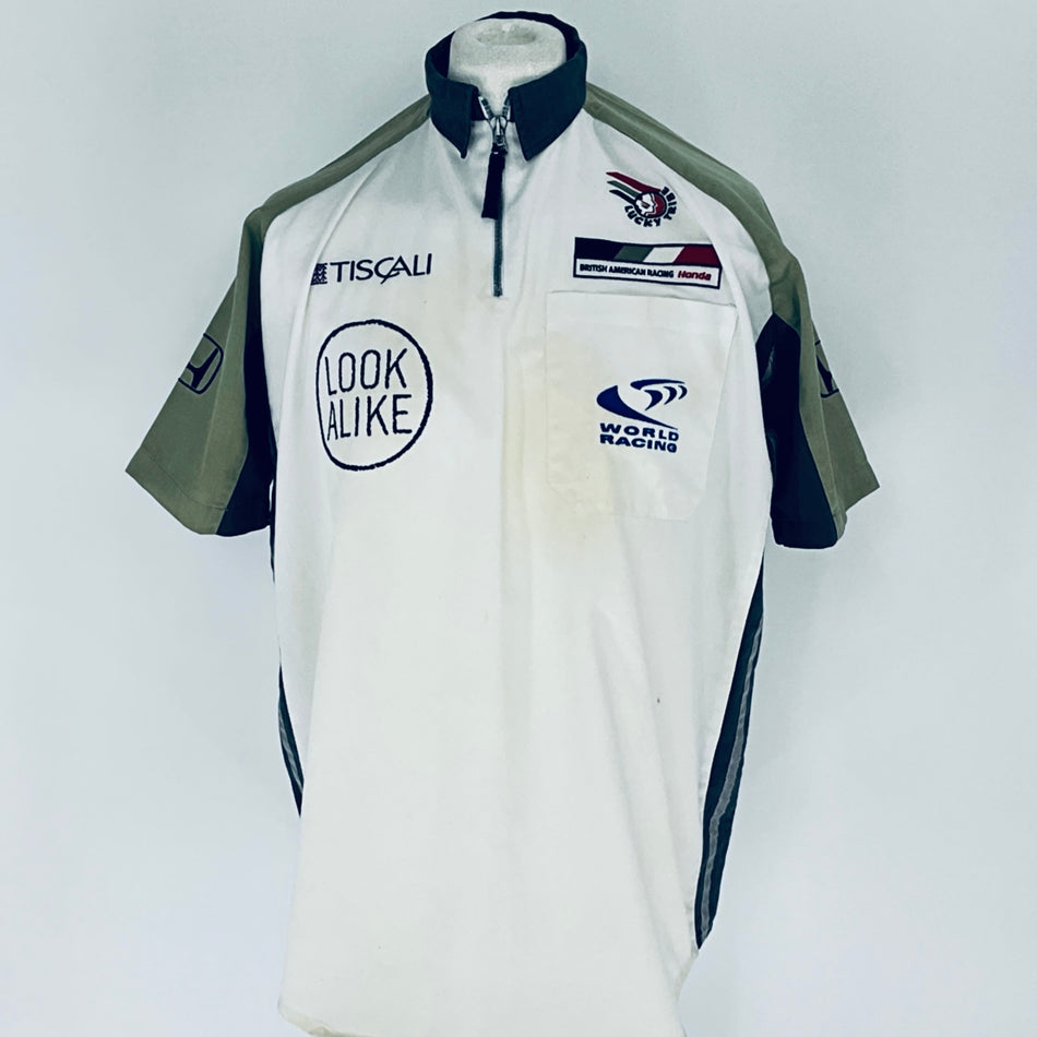BAR Honda Racing F1 Team 2002 Team Issue 1/2 Zip Pit Crew Shirt