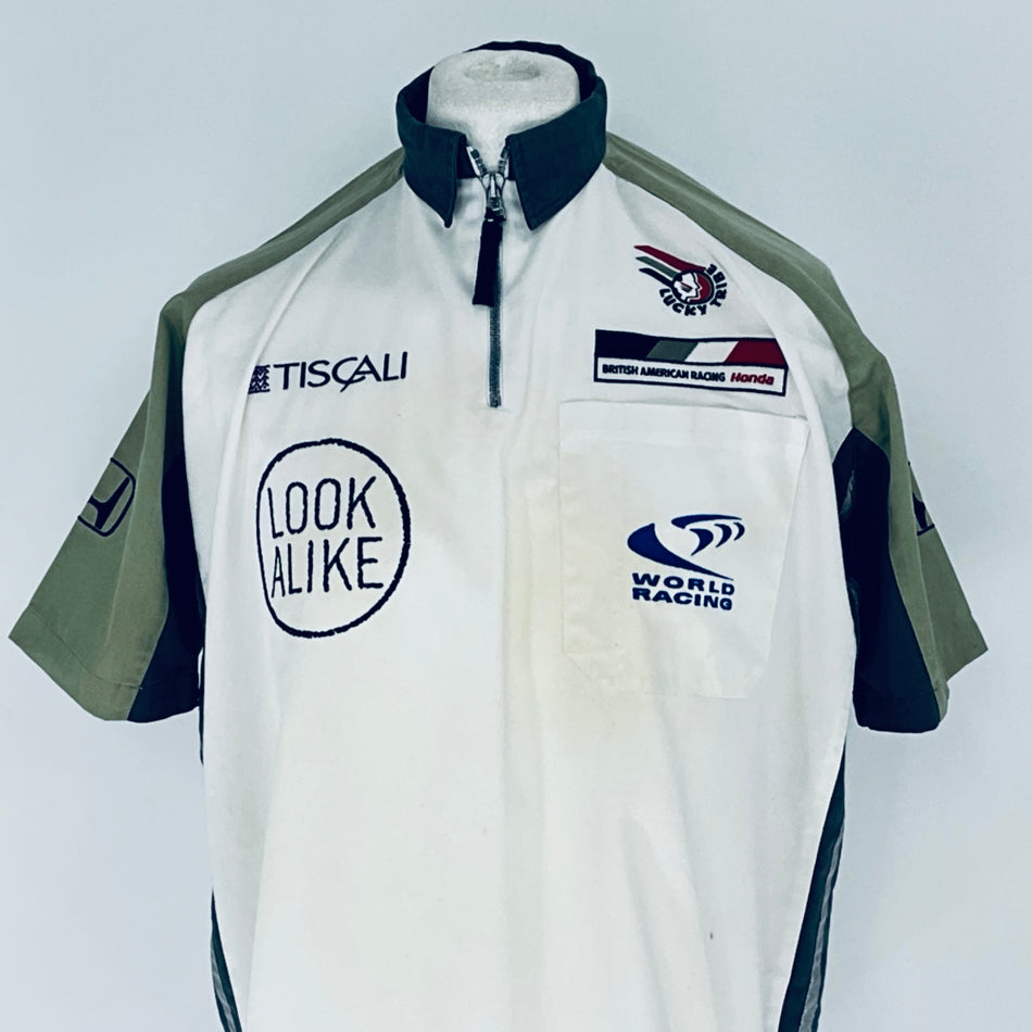 BAR Honda Racing F1 Team 2002 Team Issue 1/2 Zip Pit Crew Shirt