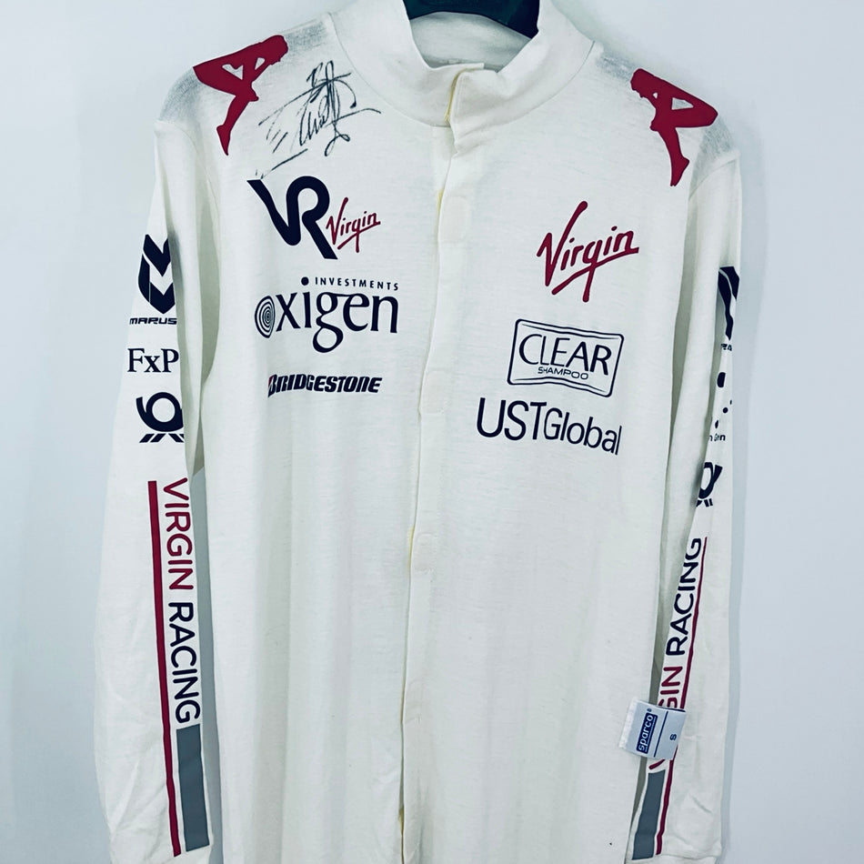 Timo Glock Hand Signed 2010 Virgin Racing F1 Team Race Used Full Length Nomex Under Suit