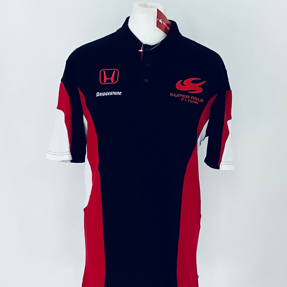 Super Aguri Formula One Team Official Team Issue Polo Shirt-Black
