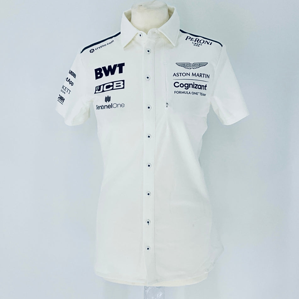 Aston Martin Racing Aramco F1 Team 2024 Team Issue White Race Day Shirt- Team Issue -Women;s