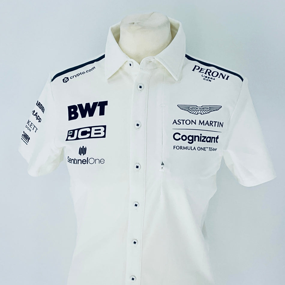 Aston Martin Racing Aramco F1 Team 2024 Team Issue White Race Day Shirt- Team Issue -Women;s