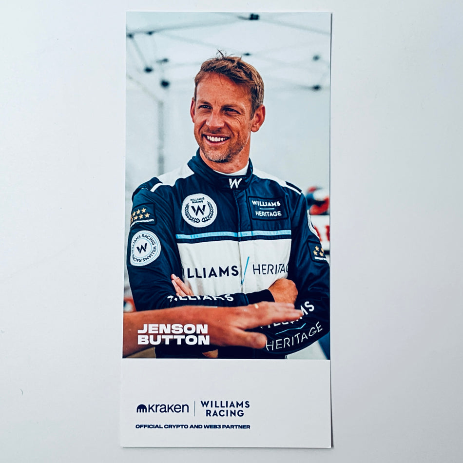 Jenson Button Williams Racing F1 Team Ambassador Drivers Card