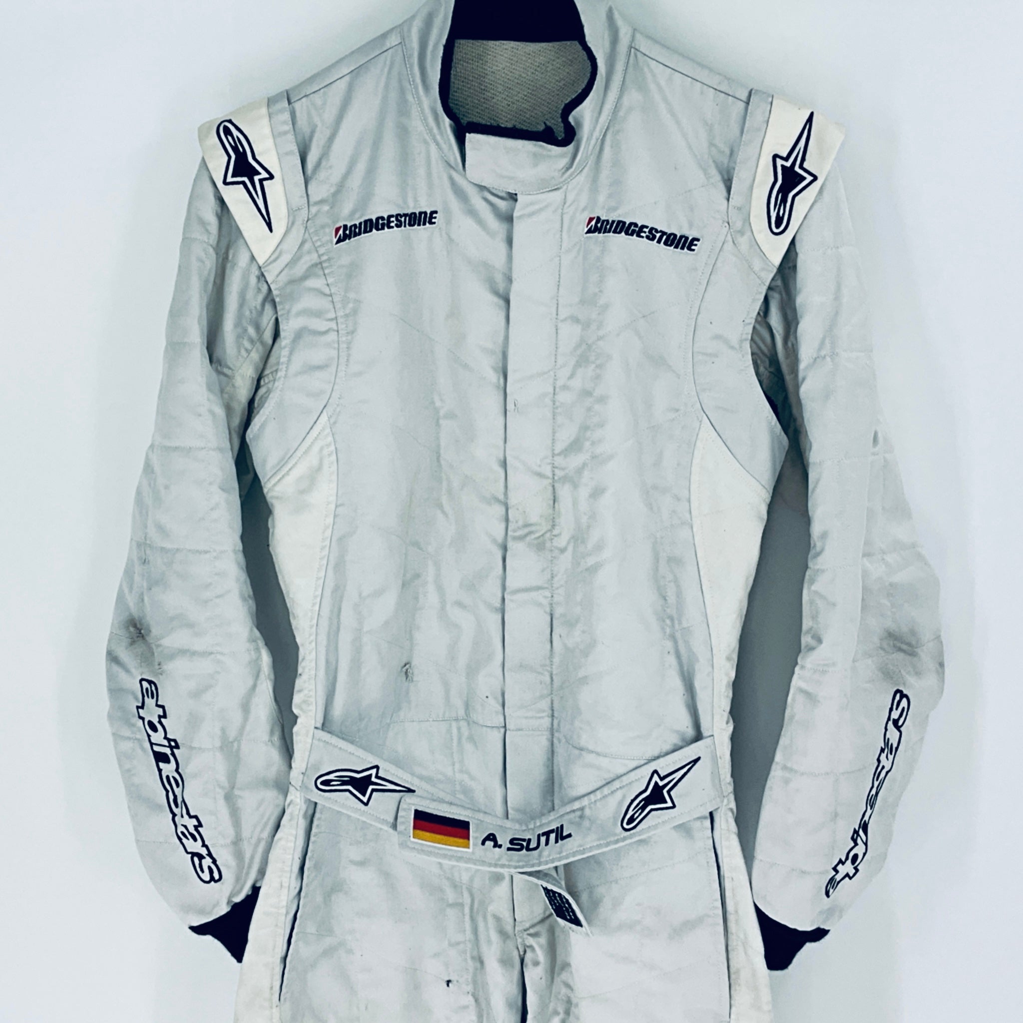 2008 Adrian Sutil Test Used Force India F1 Team Alpinestars Race Suit Official F1 Testing Barcelona - Pit-Lane Motorsport