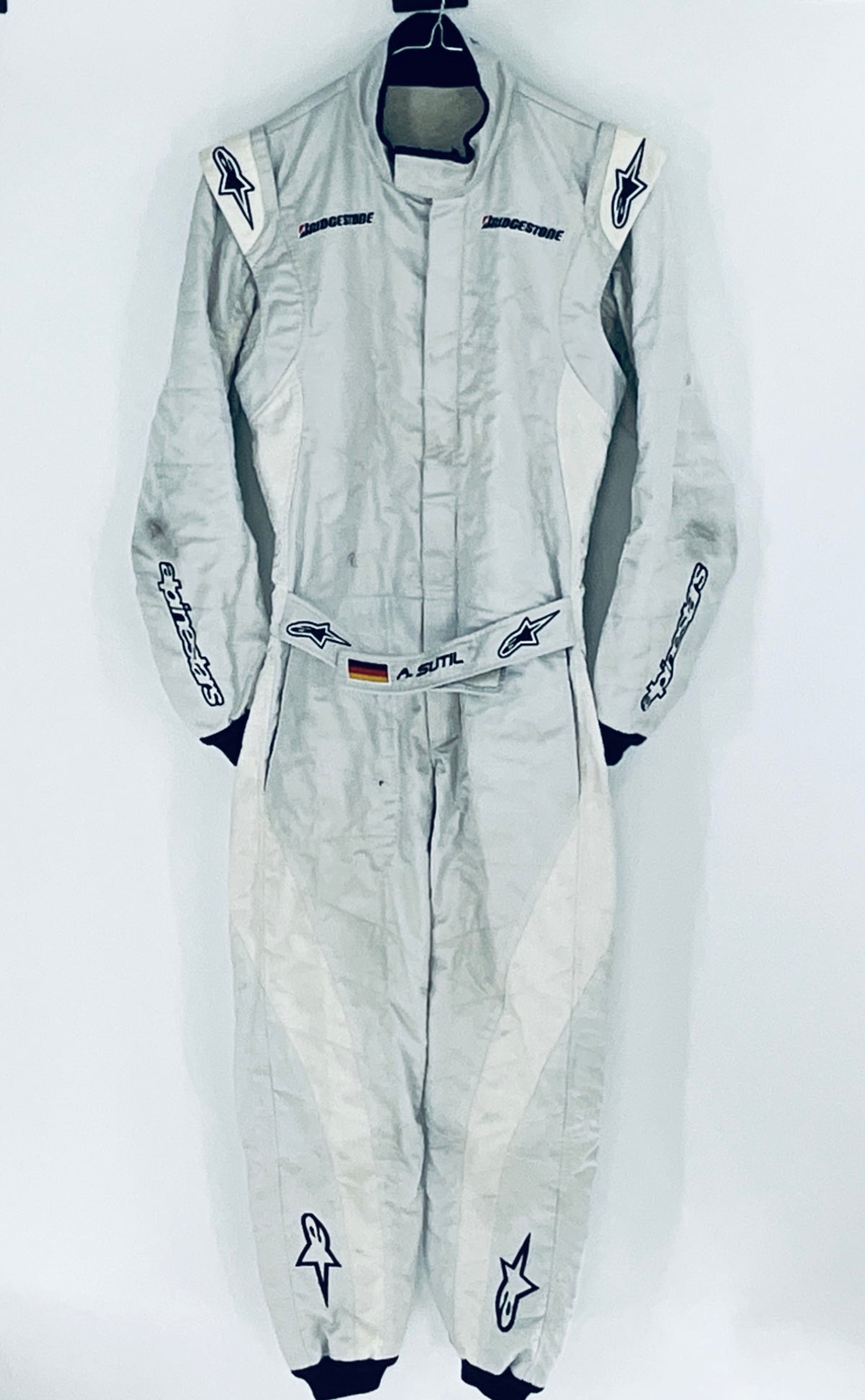 2008 Adrian Sutil Test Used Force India F1 Team Alpinestars Race Suit Official F1 Testing Barcelona - Pit-Lane Motorsport