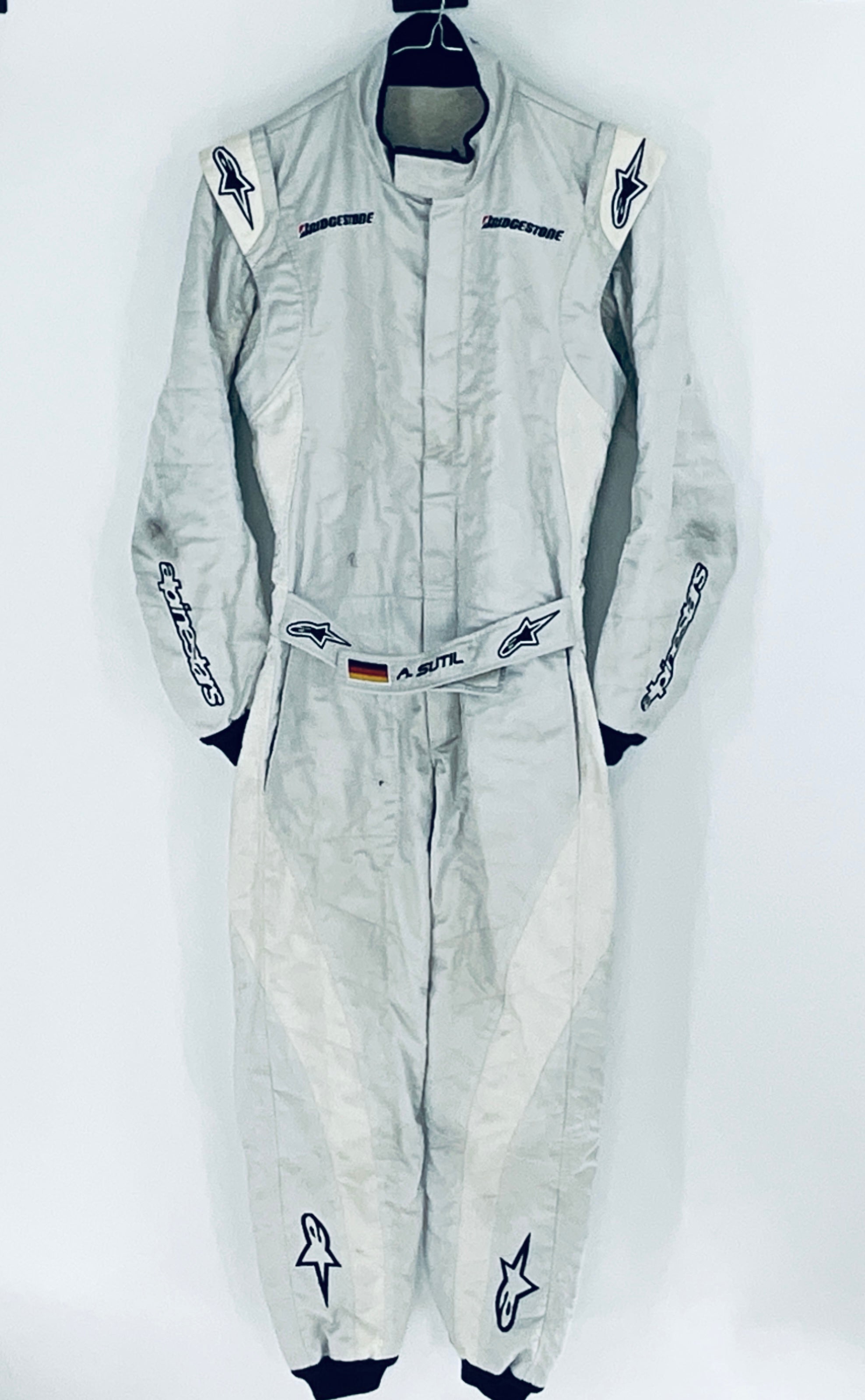 2008 Adrian Sutil Test Used Force India F1 Team Alpinestars Race Suit Official F1 Testing Barcelona - Pit-Lane Motorsport