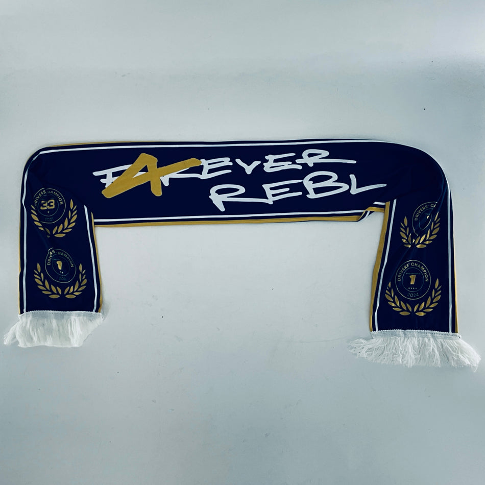 Oracle Red Bull Racing F1 Team-Max Verstappen 4 Times World Champion Forever Rebel Celebration Scarf -Team Issue
