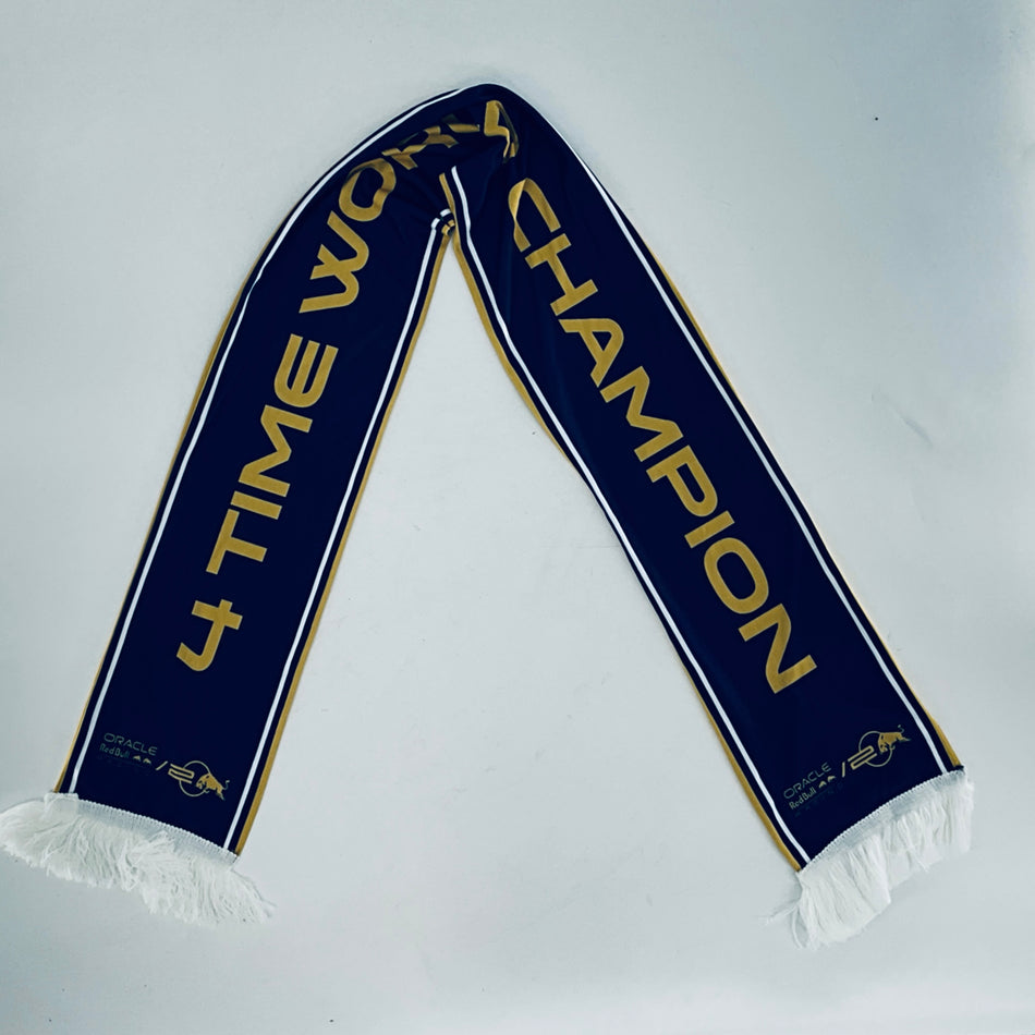 Oracle Red Bull Racing F1 Team-Max Verstappen 4 Times World Champion Forever Rebel Celebration Scarf -Team Issue