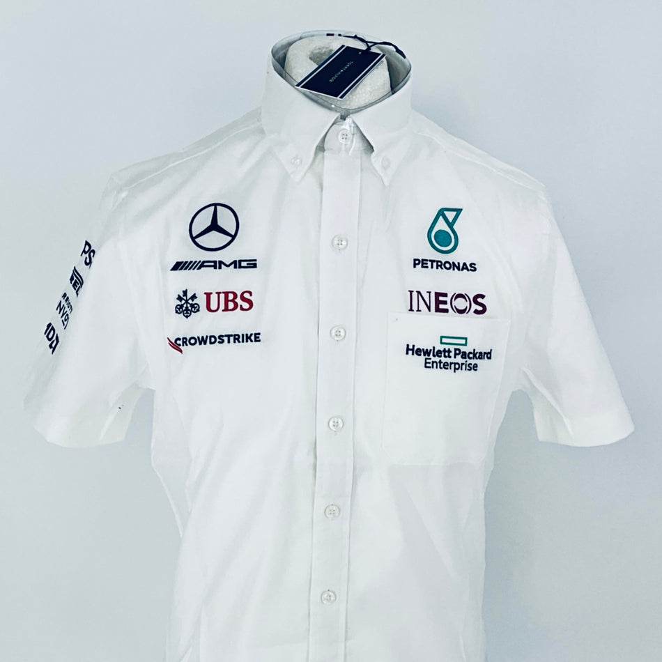 2024 Team Issue Mercedes AMG Petronas Formula One Team Tommy Hilfiger Managers Shirt.