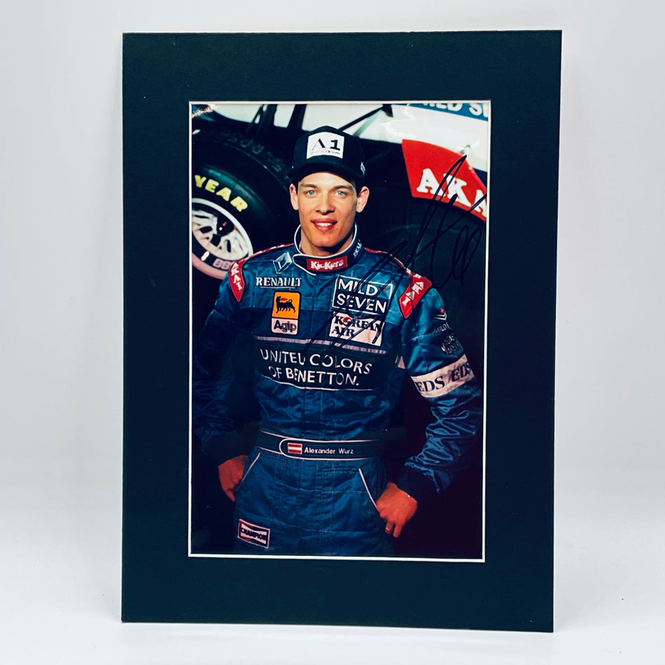 Alex Wurz Benetton Formula One Team Hand Signed Photograph