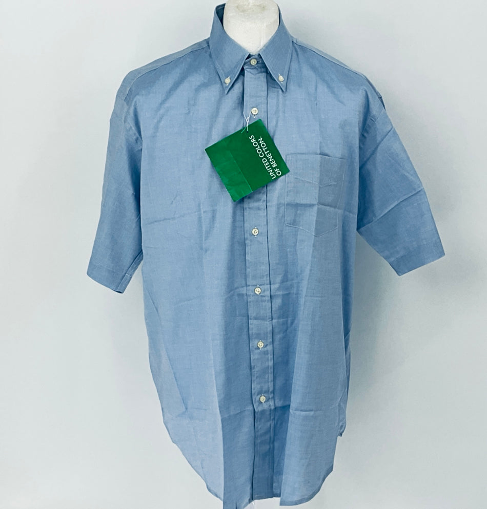 Benetton F1 Team-Team issue Light Blue Cotton Oxford Short Sleeve Shirt