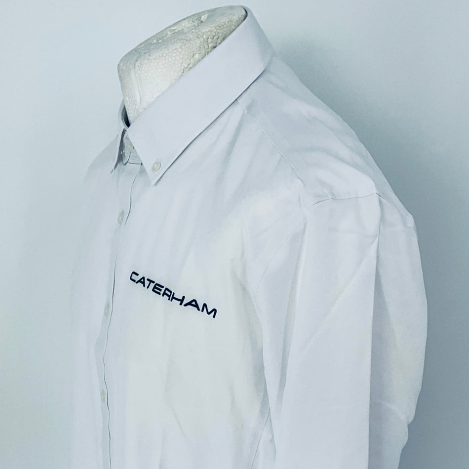 Caterham F1 Team Issue Long Sleeve Cotton Managers Shirt-White