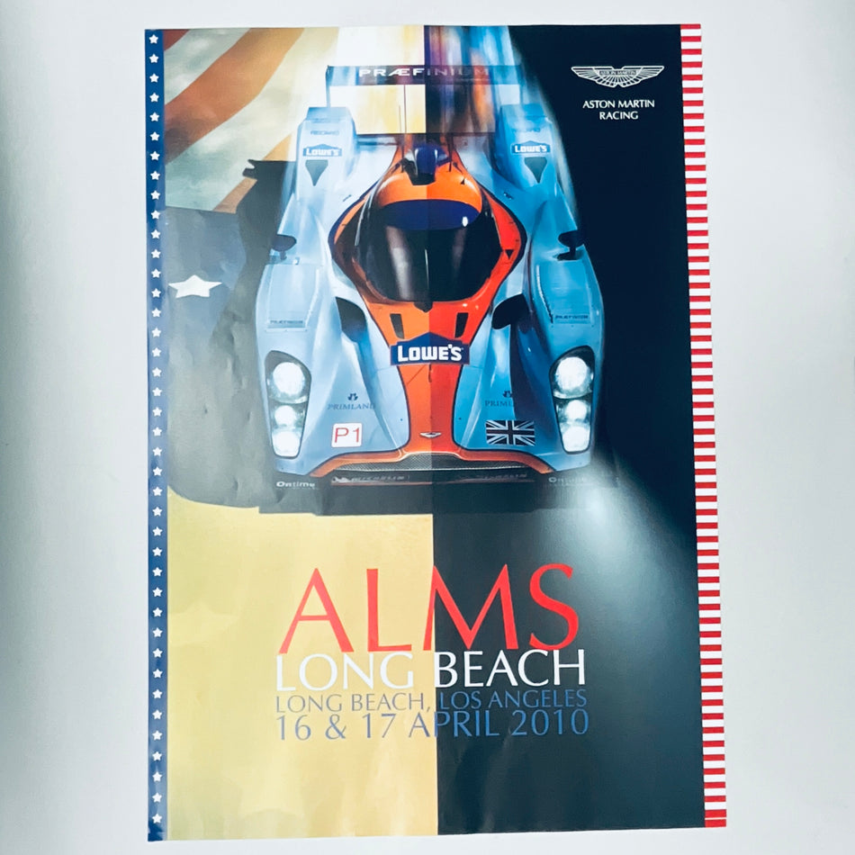 Aston Martin Racing A2 ALMS Long Beach 2010 Poster-Lola Gulf LMP1 prototype