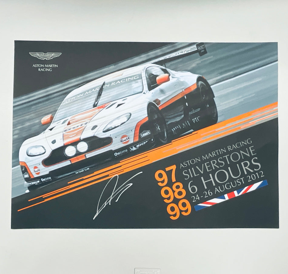 Aston Martin Racing A2 Poster 1000KM Silverstone Poster 2012-Signed by Darren Turner