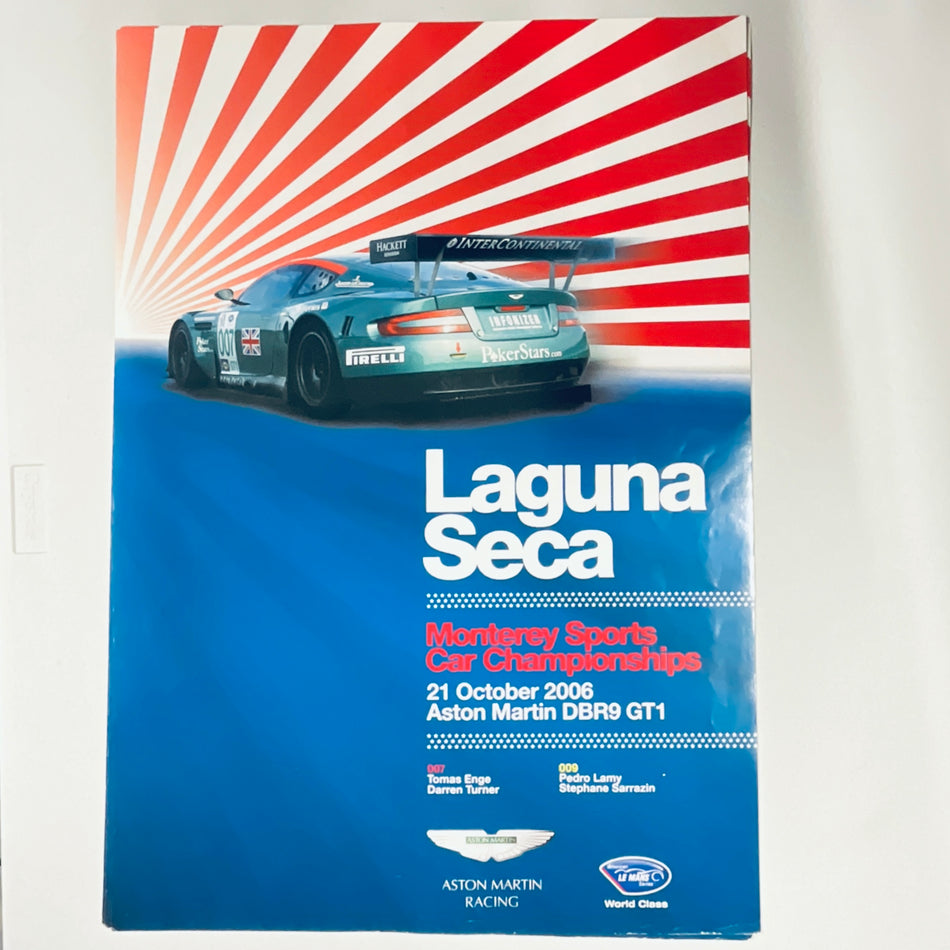 Genuine Aston Martin Racing A2 double sided Poster 2006Petit Le Mans Road Atlanta and Laguna Seca