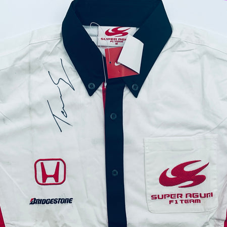 Takuma Sato Hand Signed Super Aguri F1 Team Shirt - Pit-Lane Motorsport