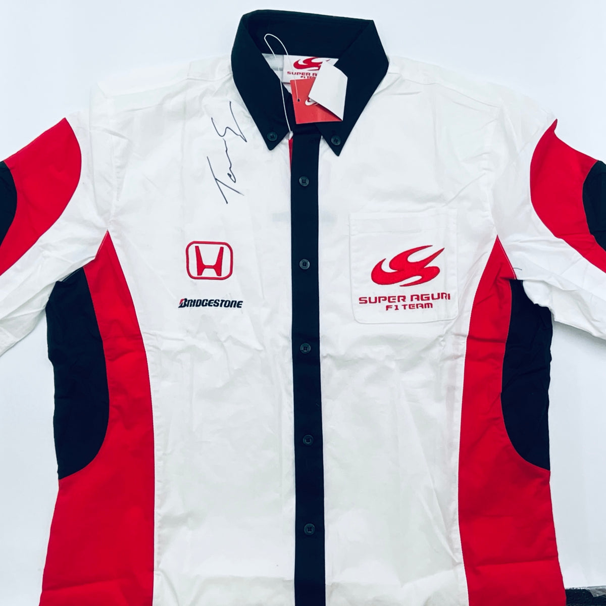 Takuma Sato Hand Signed Super Aguri F1 Team Shirt - Pit-Lane Motorsport