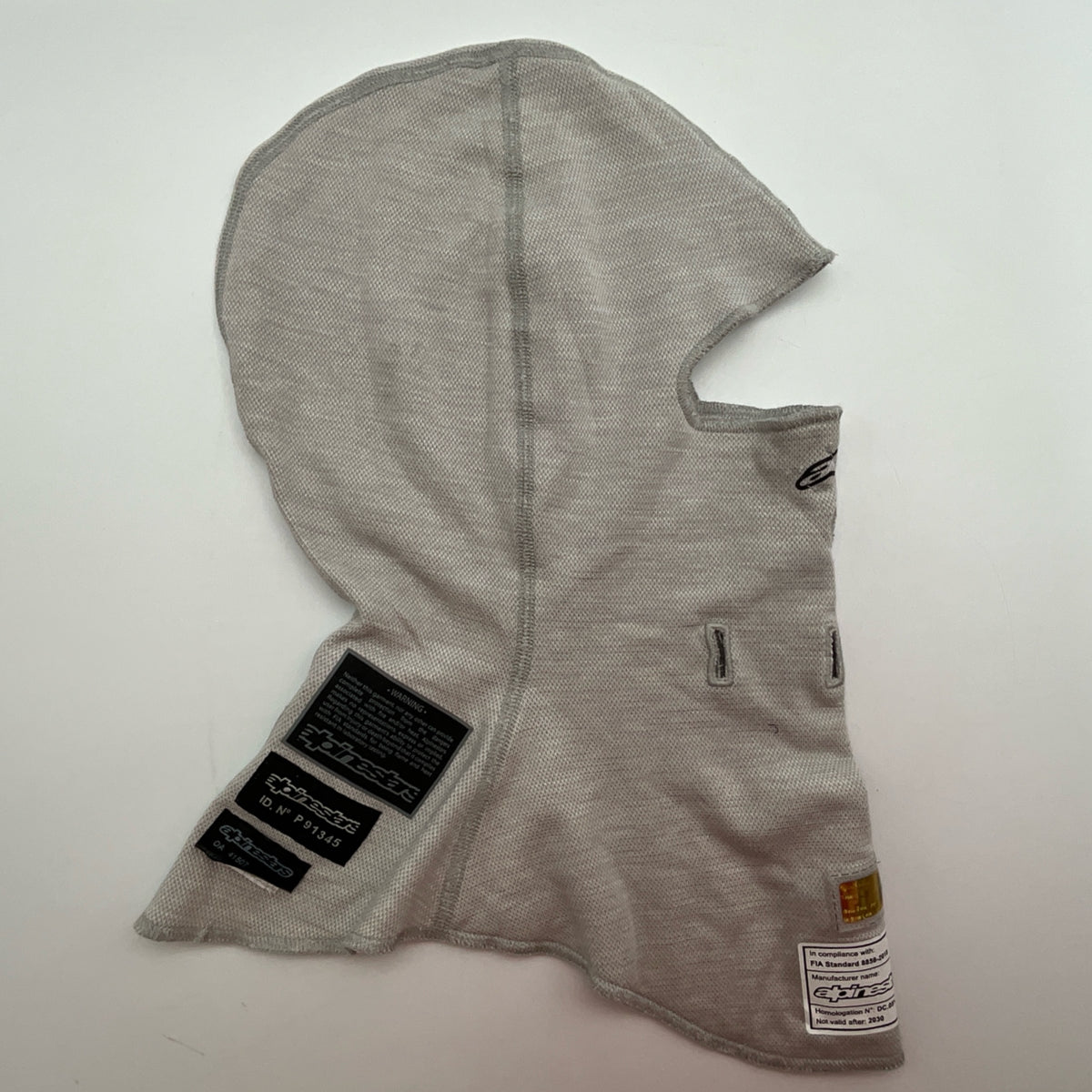 2021 Esteban Ocon Alpine F1 Team Alpinestars Used Nomex Balaclava-Grey - Pit-Lane Motorsport
