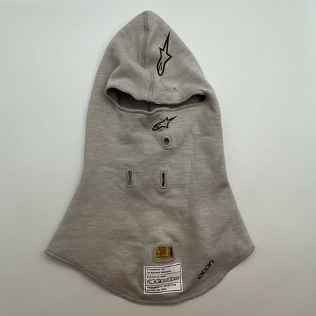 2021 Esteban Ocon Alpine F1 Team Alpinestars Used Nomex Balaclava-Grey - Pit-Lane Motorsport