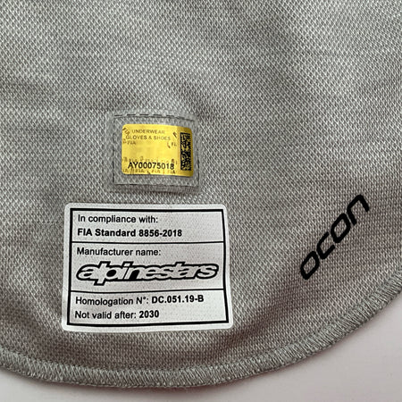 2021 Esteban Ocon Alpine F1 Team Alpinestars Used Nomex Balaclava-Grey - Pit-Lane Motorsport