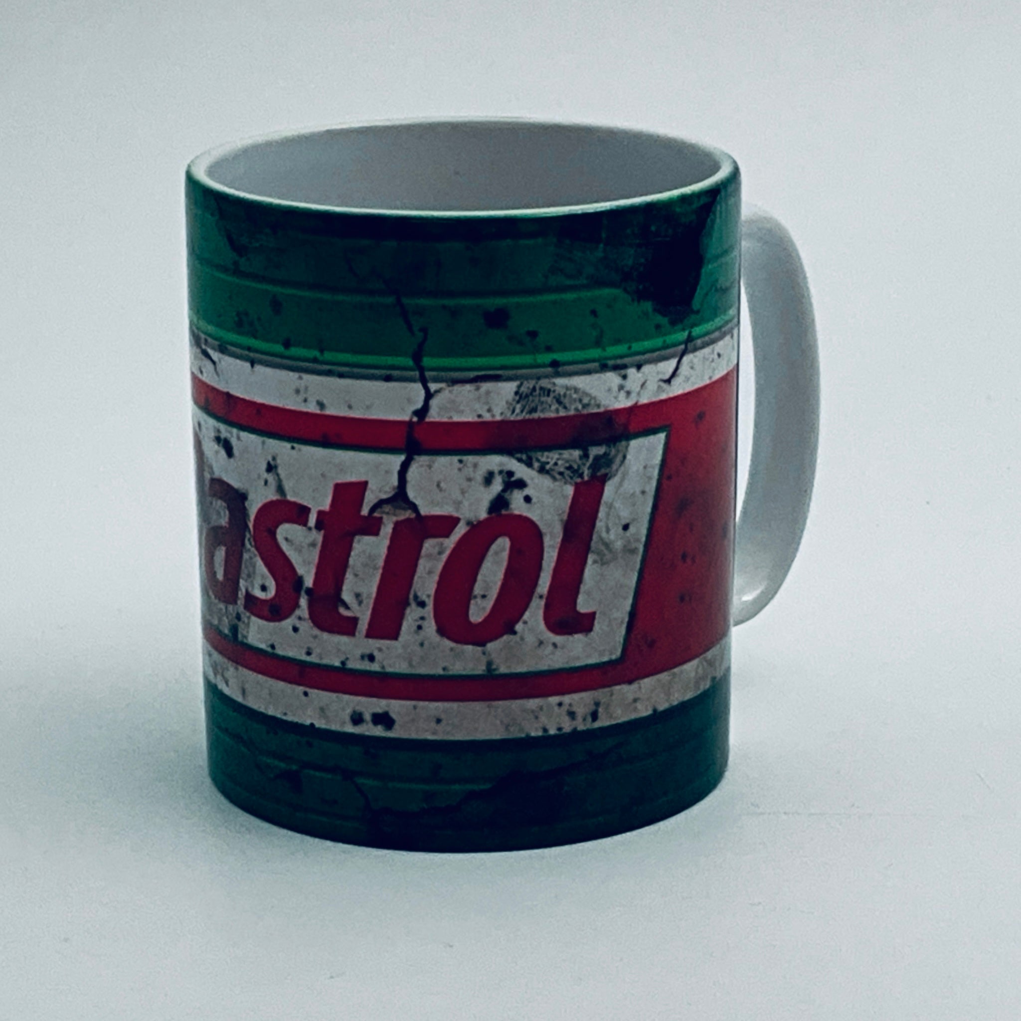 Castrol Inspired Retro/ Vintage Distressed Look Oil Can Mug - 10z Version 6 - Pit-Lane Motorsport