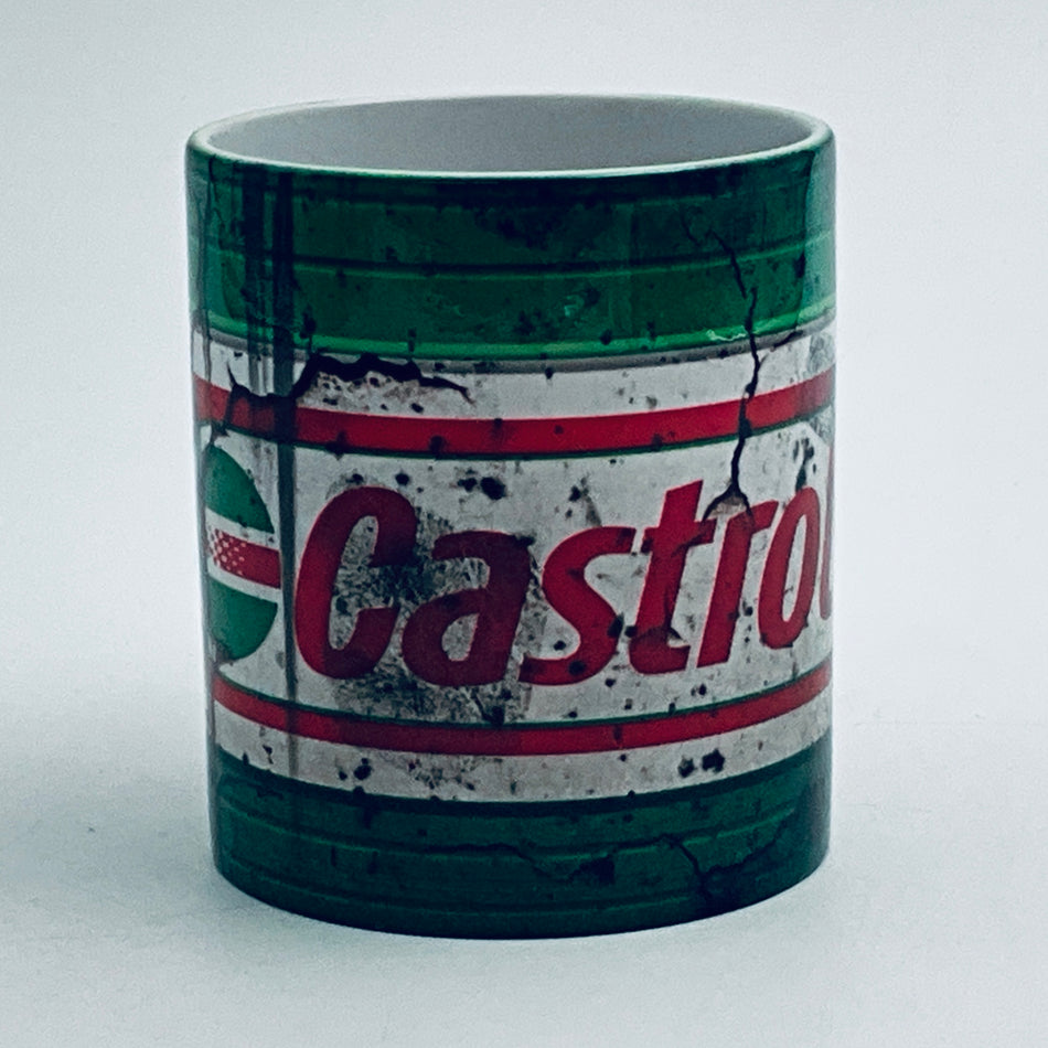 Castrol Inspired Retro/ Vintage Distressed Look Oil Can Mug - 10z Version 6 - Pit-Lane Motorsport