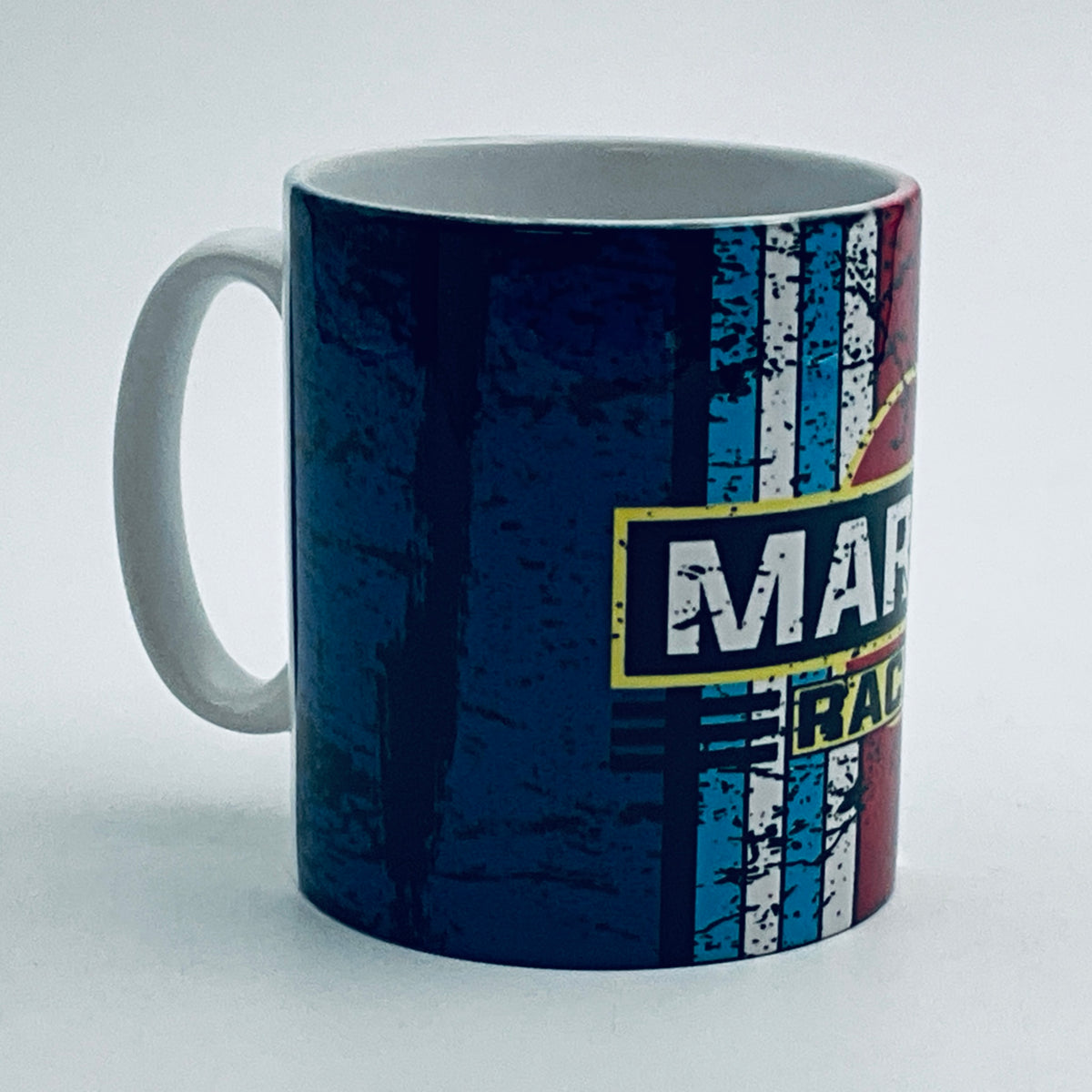 Martini inspired Retro/ Vintage Distressed Look Oil Can Mug - 10z - Pit-Lane Motorsport