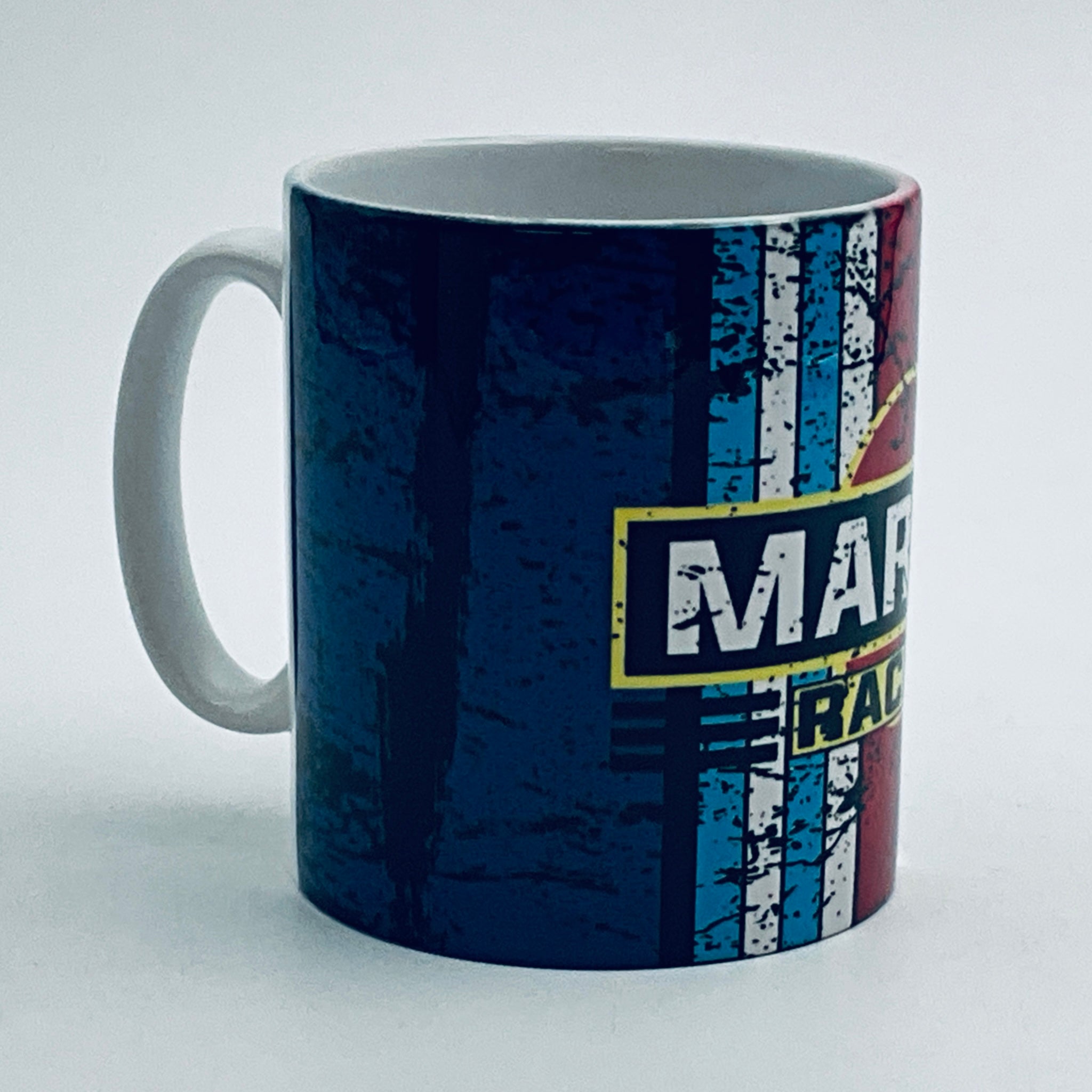Martini inspired Retro/ Vintage Distressed Look Oil Can Mug - 10z - Pit-Lane Motorsport