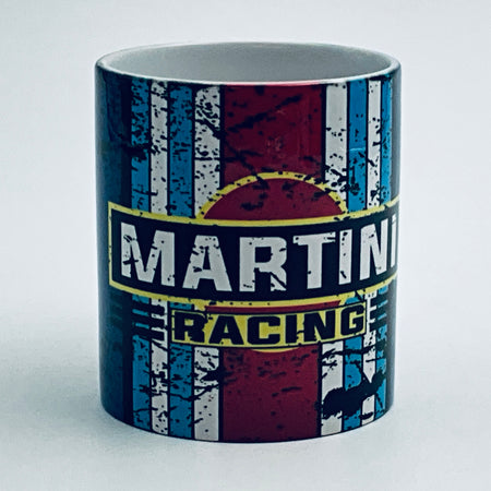 Martini inspired Retro/ Vintage Distressed Look Oil Can Mug - 10z - Pit-Lane Motorsport
