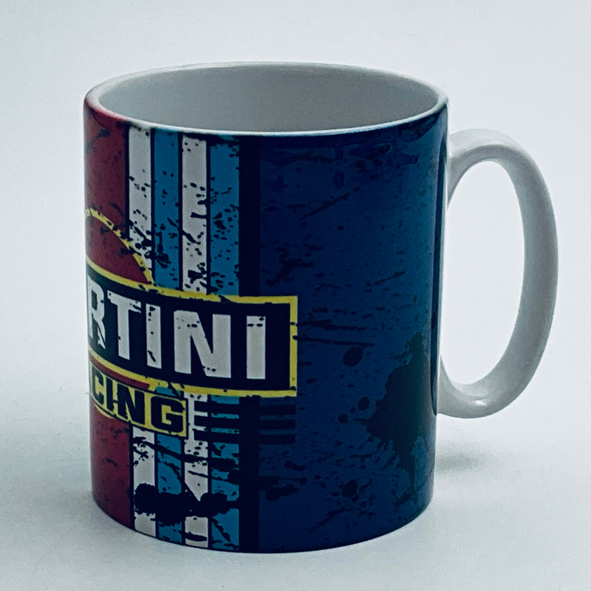Martini inspired Retro/ Vintage Distressed Look Oil Can Mug - 10z - Pit-Lane Motorsport