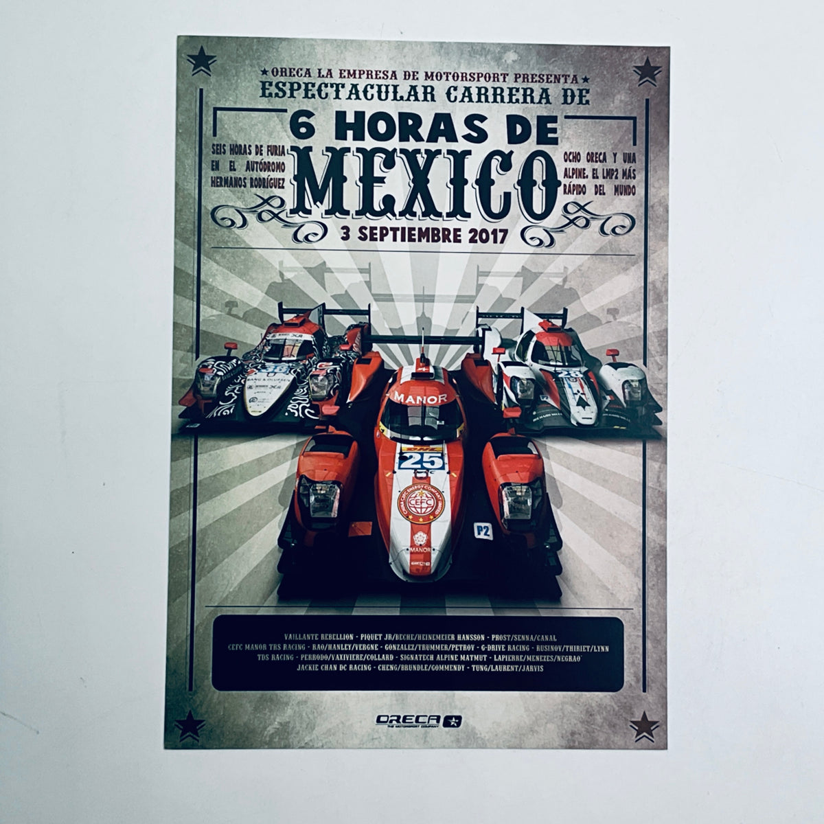 Oreca Motorsport 2017 WEC Season Circuit Event Card Maxico - Pit-Lane Motorsport