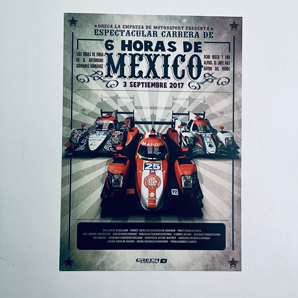Oreca Motorsport 2017 WEC Season Circuit Event Card Maxico - Pit-Lane Motorsport