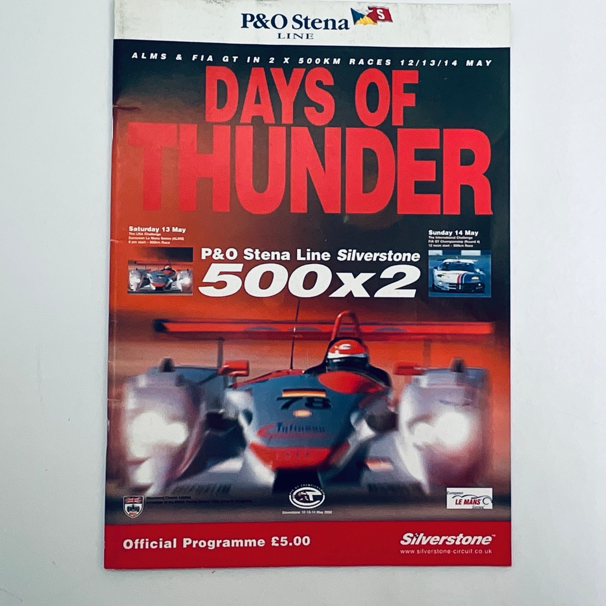 Official Programme Days of Thunder ALMS- FIA GT Championship Silverstone 2000 - Pit-Lane Motorsport