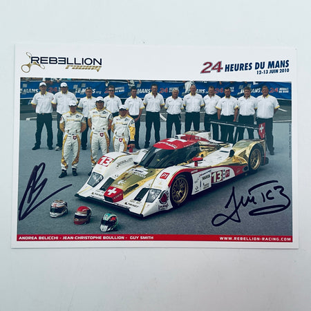 Rebellion Racing 24 Hours Du Mans 2010 Car #13 Promo Card Signed By JCB &Guy Smith - Pit-Lane Motorsport
