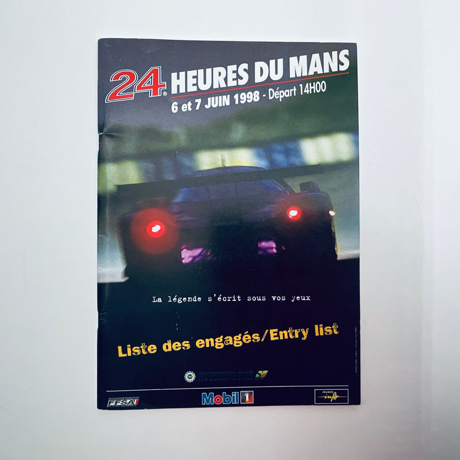 Official ACO Entry List Le Mans 24 Hour Race 1998 - Pit-Lane Motorsport