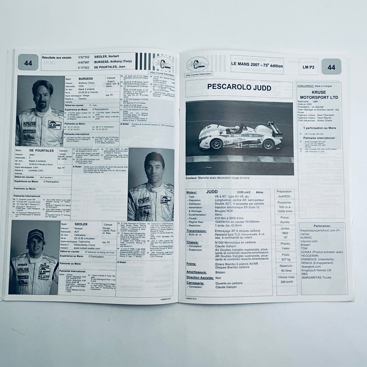 Official ACO Entry List Le Mans 24 Hour Race 2007 - Pit-Lane Motorsport