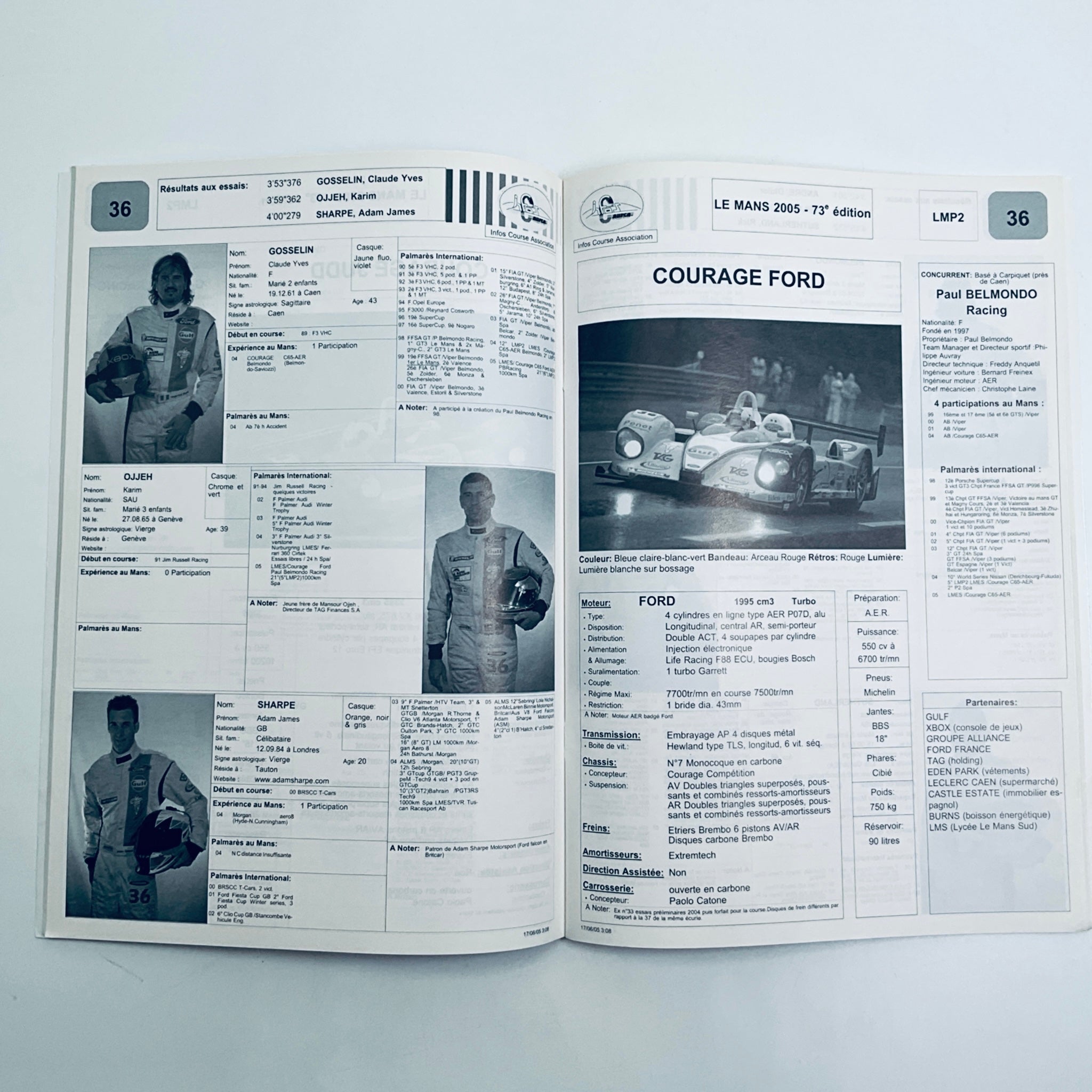 Official ACO Entry List Le Mans 24 Hour Race 2005 - Pit-Lane Motorsport