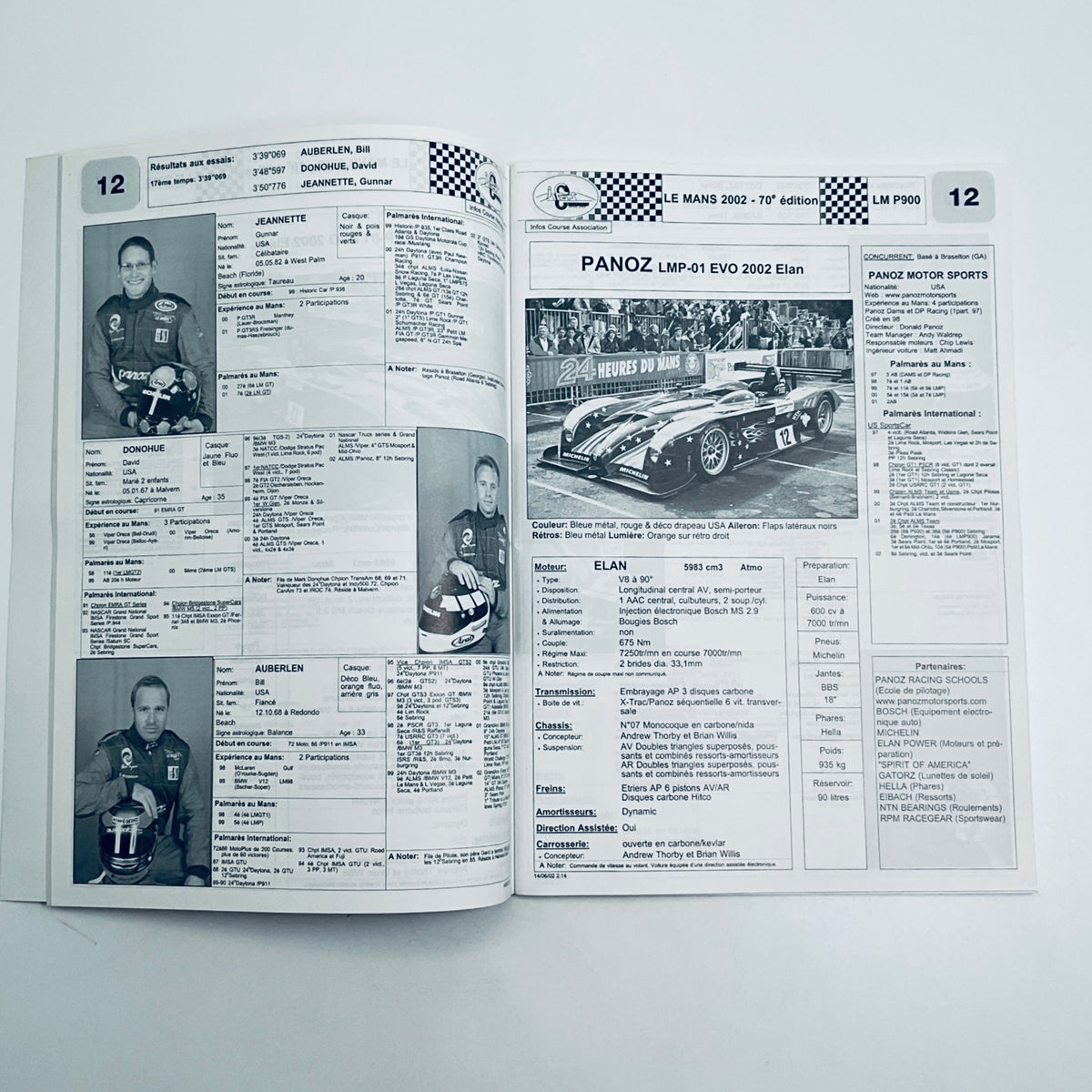 Official ACO Entry List Le Mans 24 Hour Race 2002 - Pit-Lane Motorsport