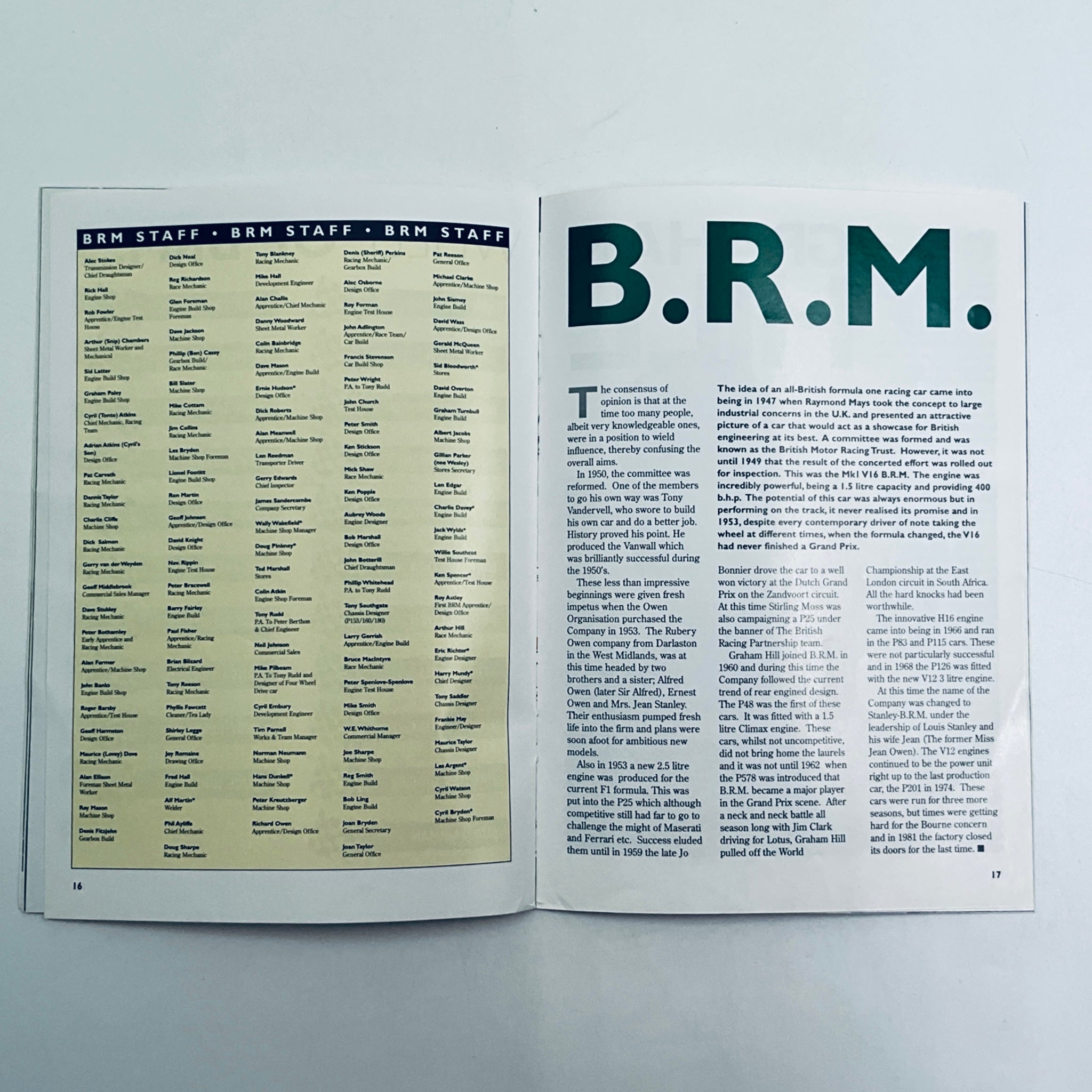 Official BRM Bourne Motor Racing Heritage Day Programme -1999 - Pit-Lane Motorsport