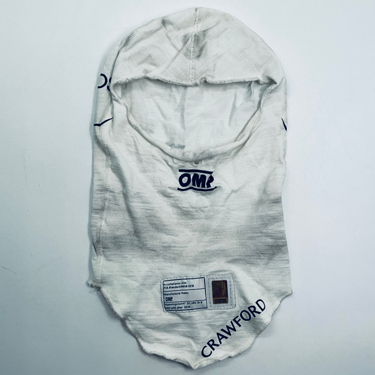 Jak Crawford 2024 Season Used Aston Martin Aramco Formula One Team Balaclava - Pit-Lane Motorsport