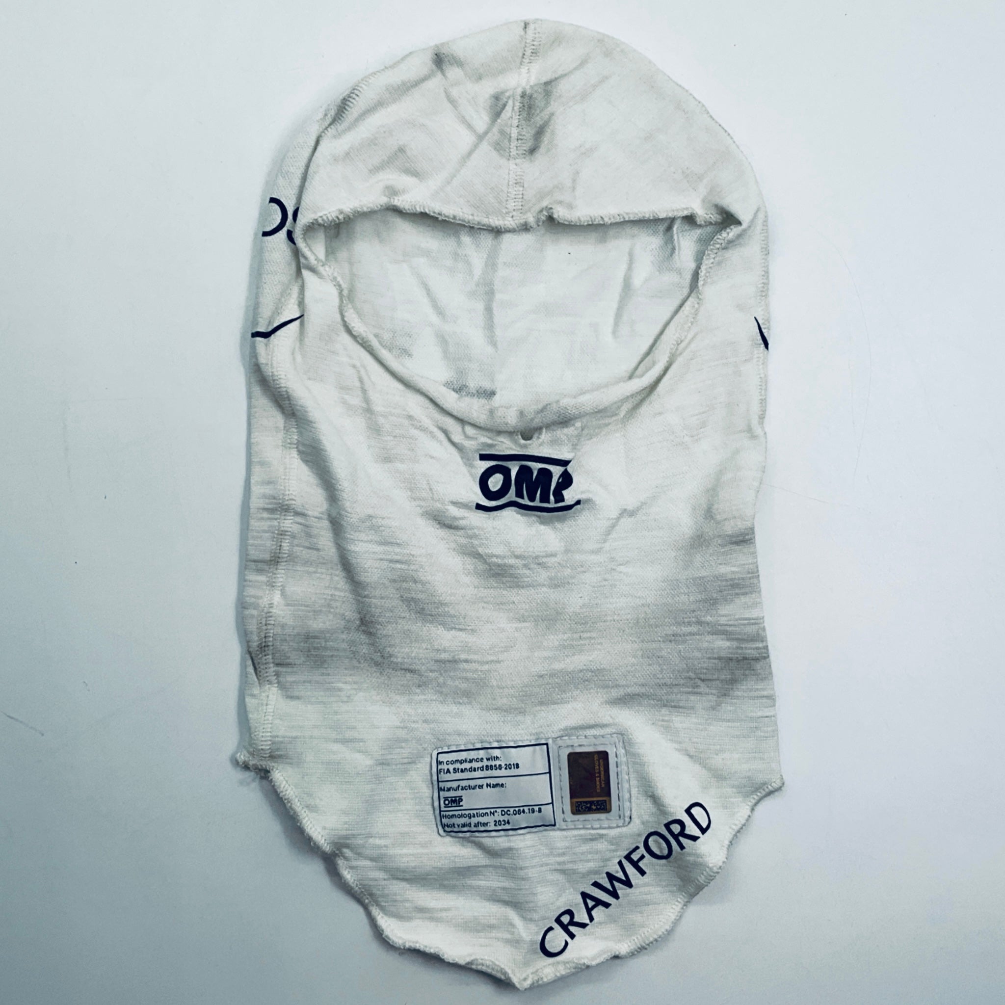 Jak Crawford 2024 Season Used Aston Martin Aramco Formula One Team Balaclava - Pit-Lane Motorsport