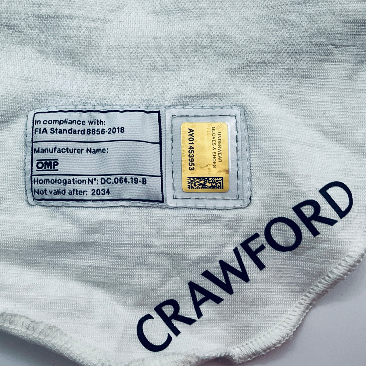 Jak Crawford 2024 Season Used Aston Martin Aramco Formula One Team Balaclava - Pit-Lane Motorsport