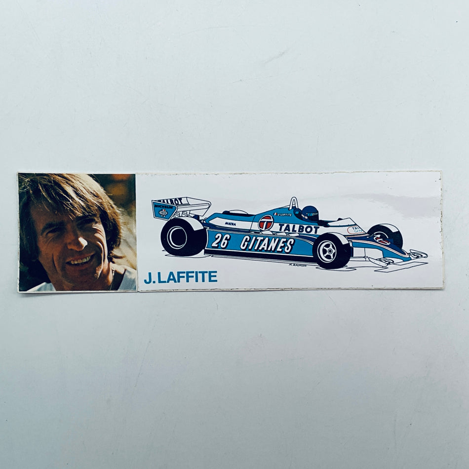 Origional Period Jacques Laffitte  1980's Ligier F1 Team Issue Sticker - Pit-Lane Motorsport