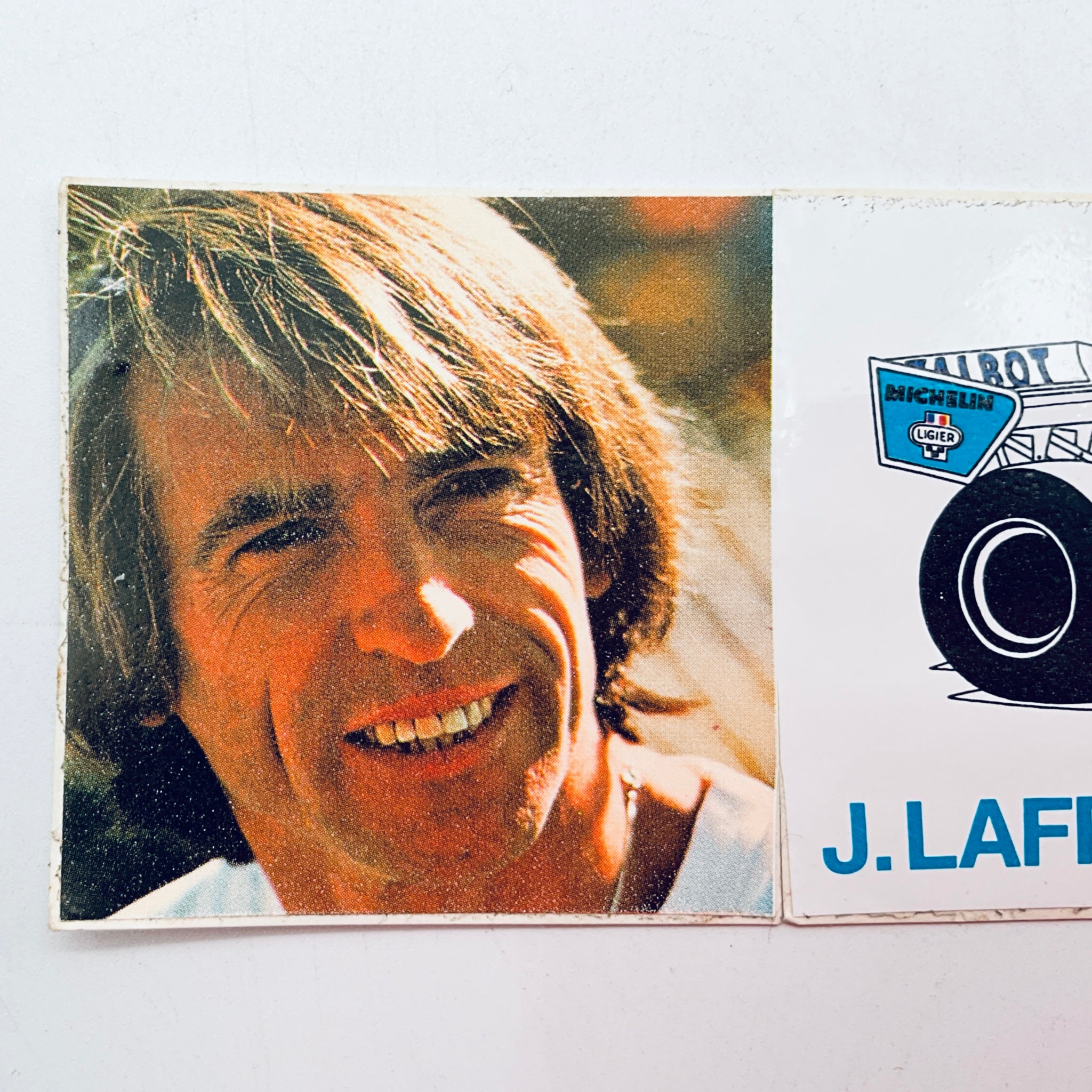 Origional Period Jacques Laffitte  1980's Ligier F1 Team Issue Sticker - Pit-Lane Motorsport
