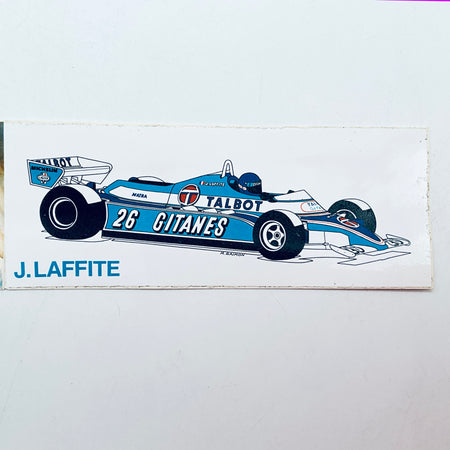 Origional Period Jacques Laffitte  1980's Ligier F1 Team Issue Sticker - Pit-Lane Motorsport
