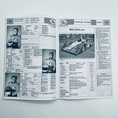 Official ACO Entry List Le Mans 24 Hour Race 2001 - Pit-Lane Motorsport