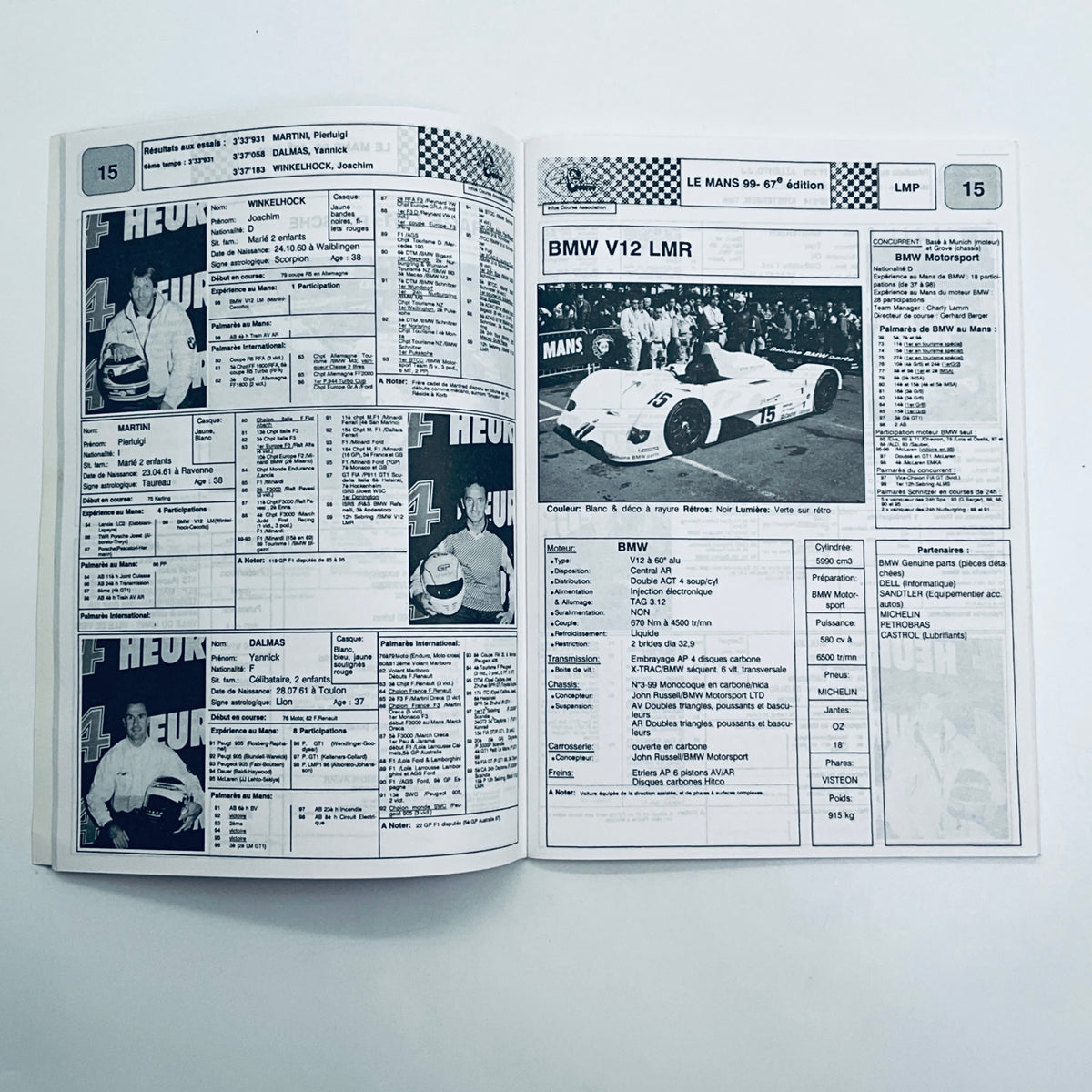Official ACO Entry List Le Mans 24 Hour Race 1999 - Pit-Lane Motorsport
