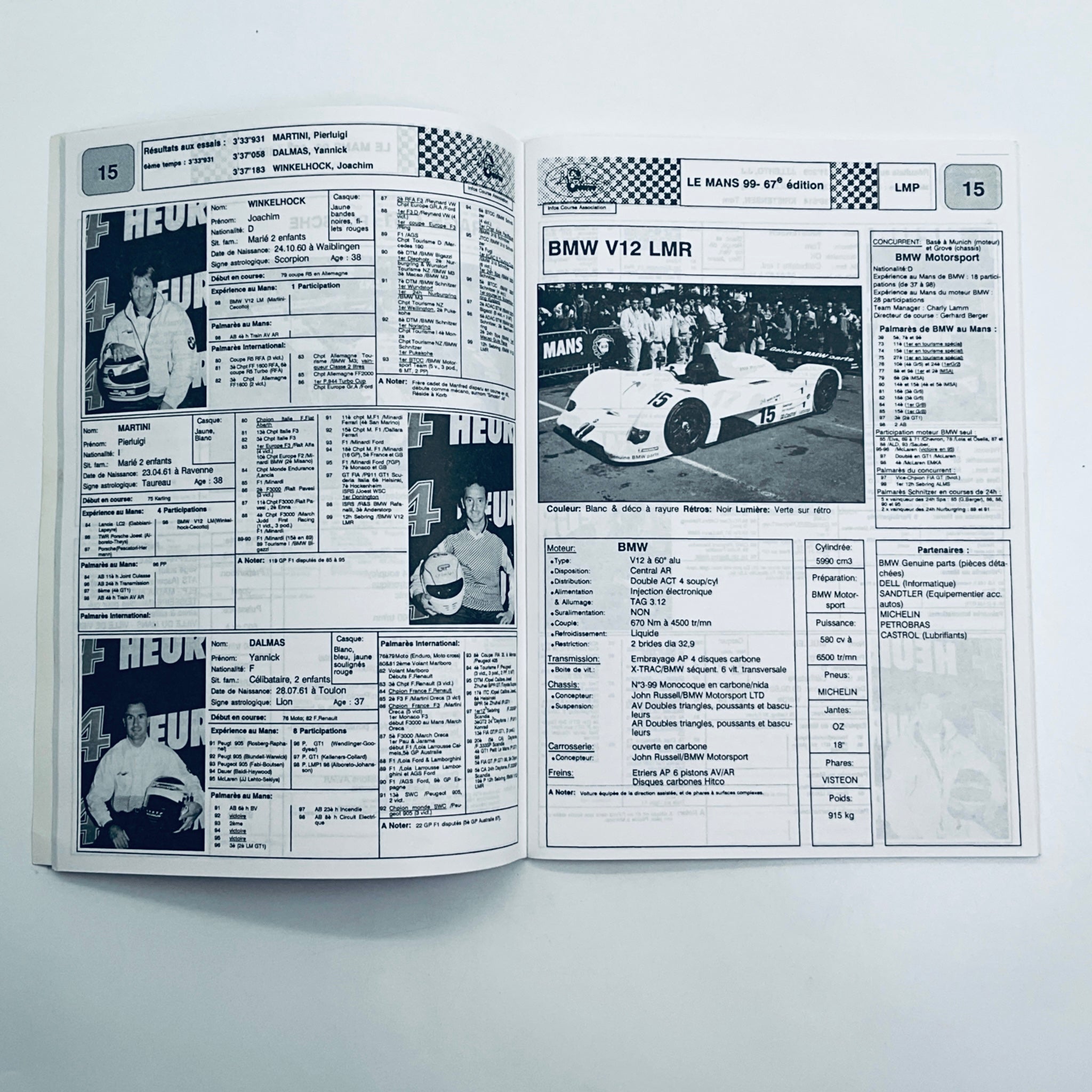 Official ACO Entry List Le Mans 24 Hour Race 1999 - Pit-Lane Motorsport